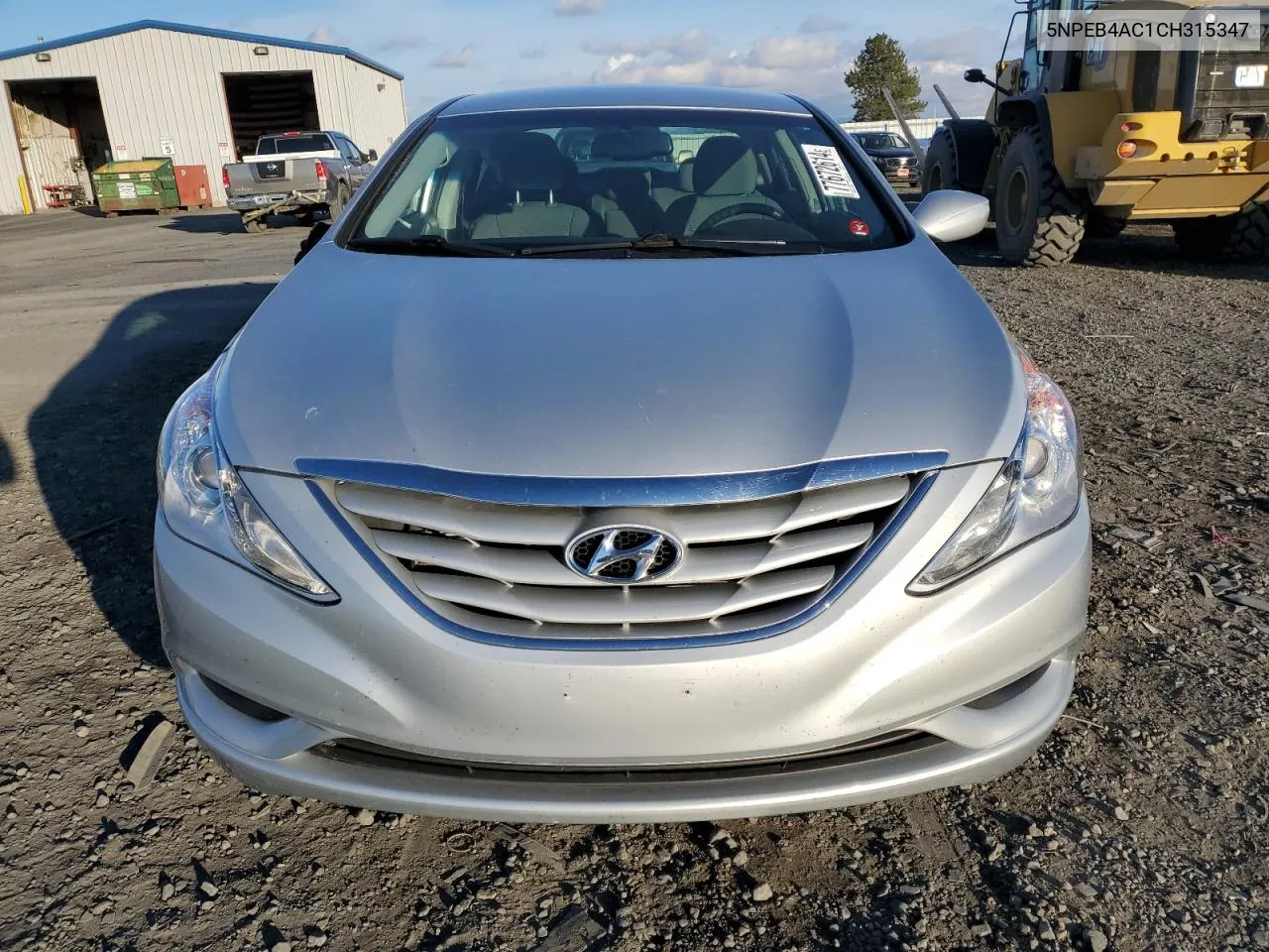 2012 Hyundai Sonata Gls VIN: 5NPEB4AC1CH315347 Lot: 77672614