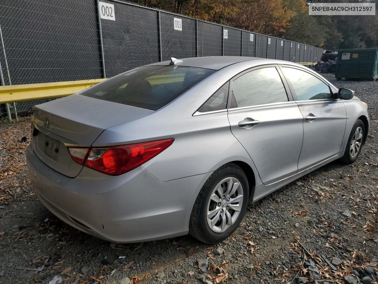 2012 Hyundai Sonata Gls VIN: 5NPEB4AC9CH312597 Lot: 77827124