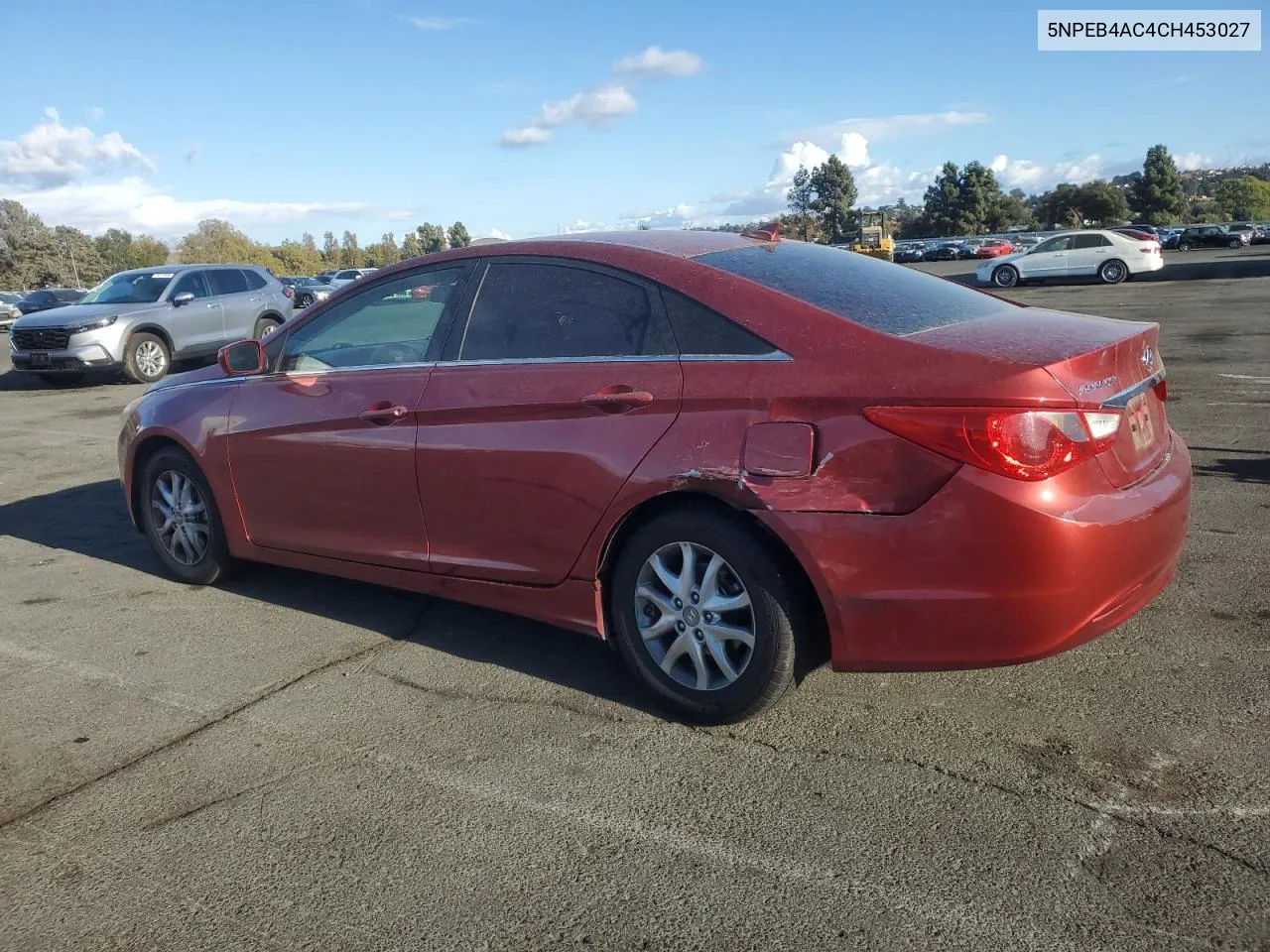 2012 Hyundai Sonata Gls VIN: 5NPEB4AC4CH453027 Lot: 78104734