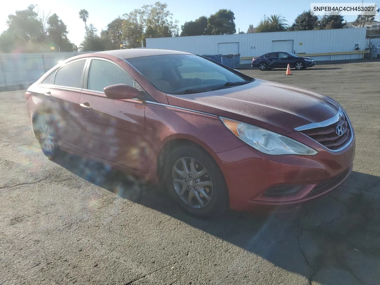 2012 Hyundai Sonata Gls VIN: 5NPEB4AC4CH453027 Lot: 78104734