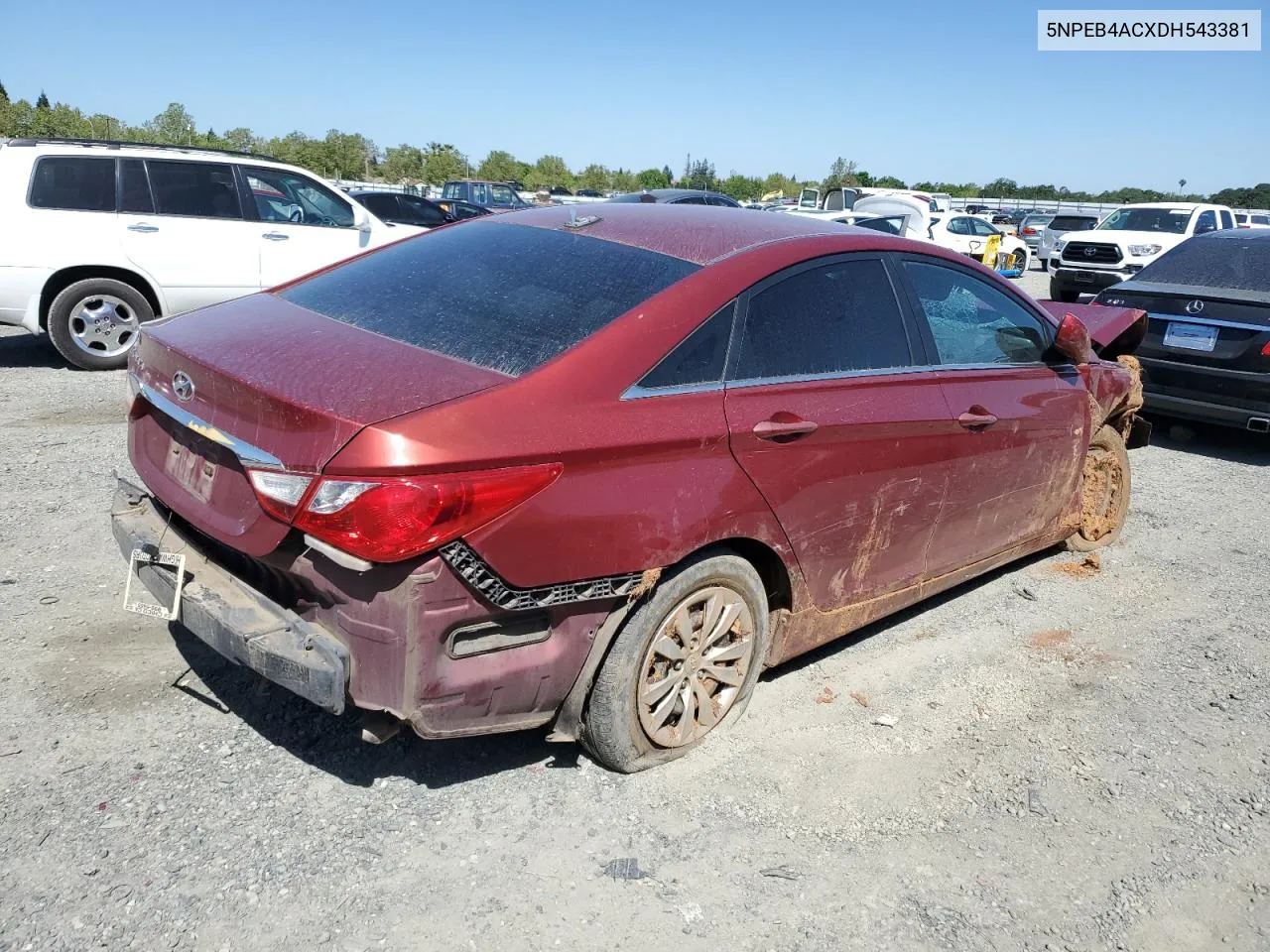 2013 Hyundai Sonata Gls VIN: 5NPEB4ACXDH543381 Lot: 52766594