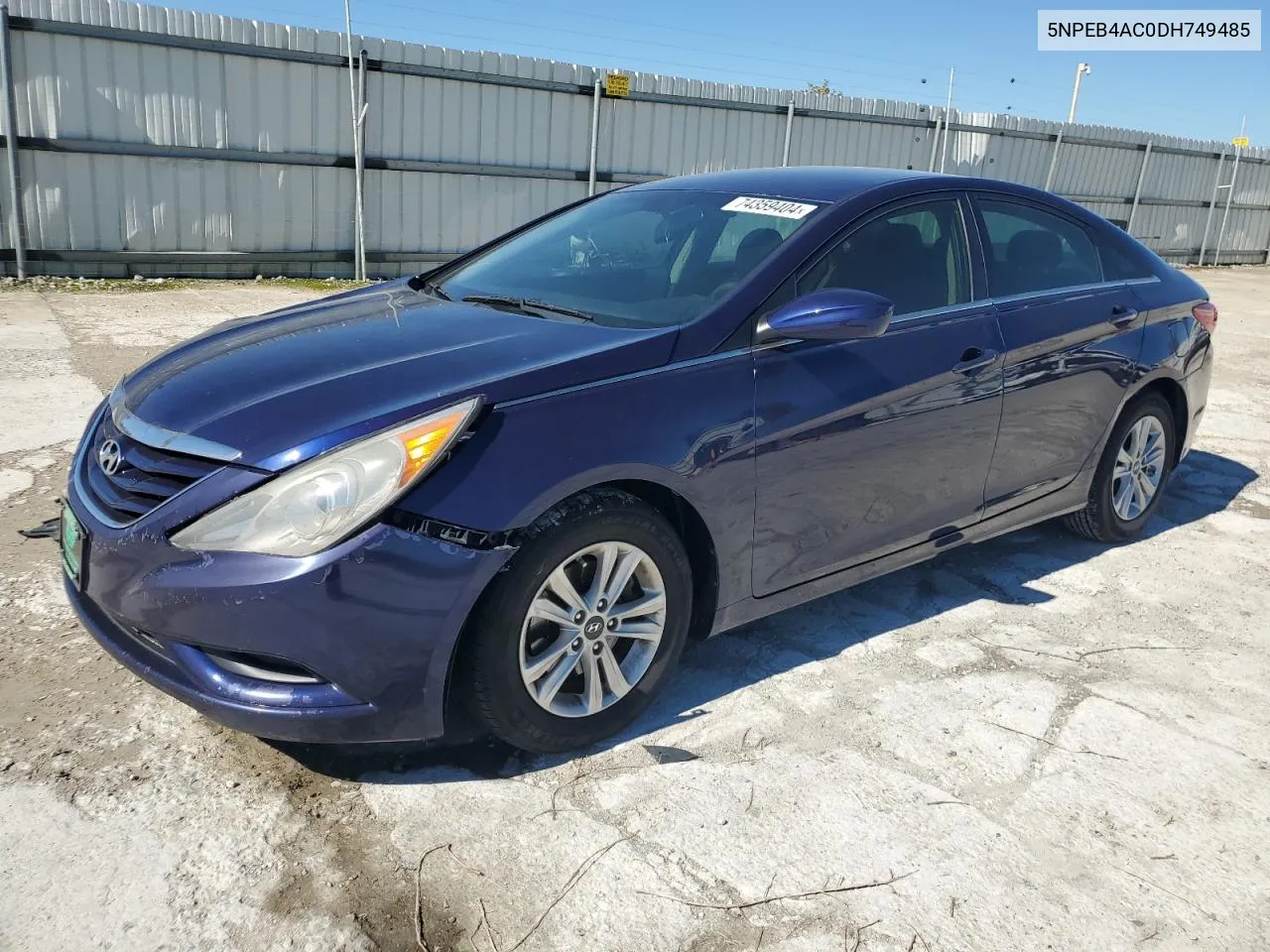 2013 Hyundai Sonata Gls VIN: 5NPEB4AC0DH749485 Lot: 74359404