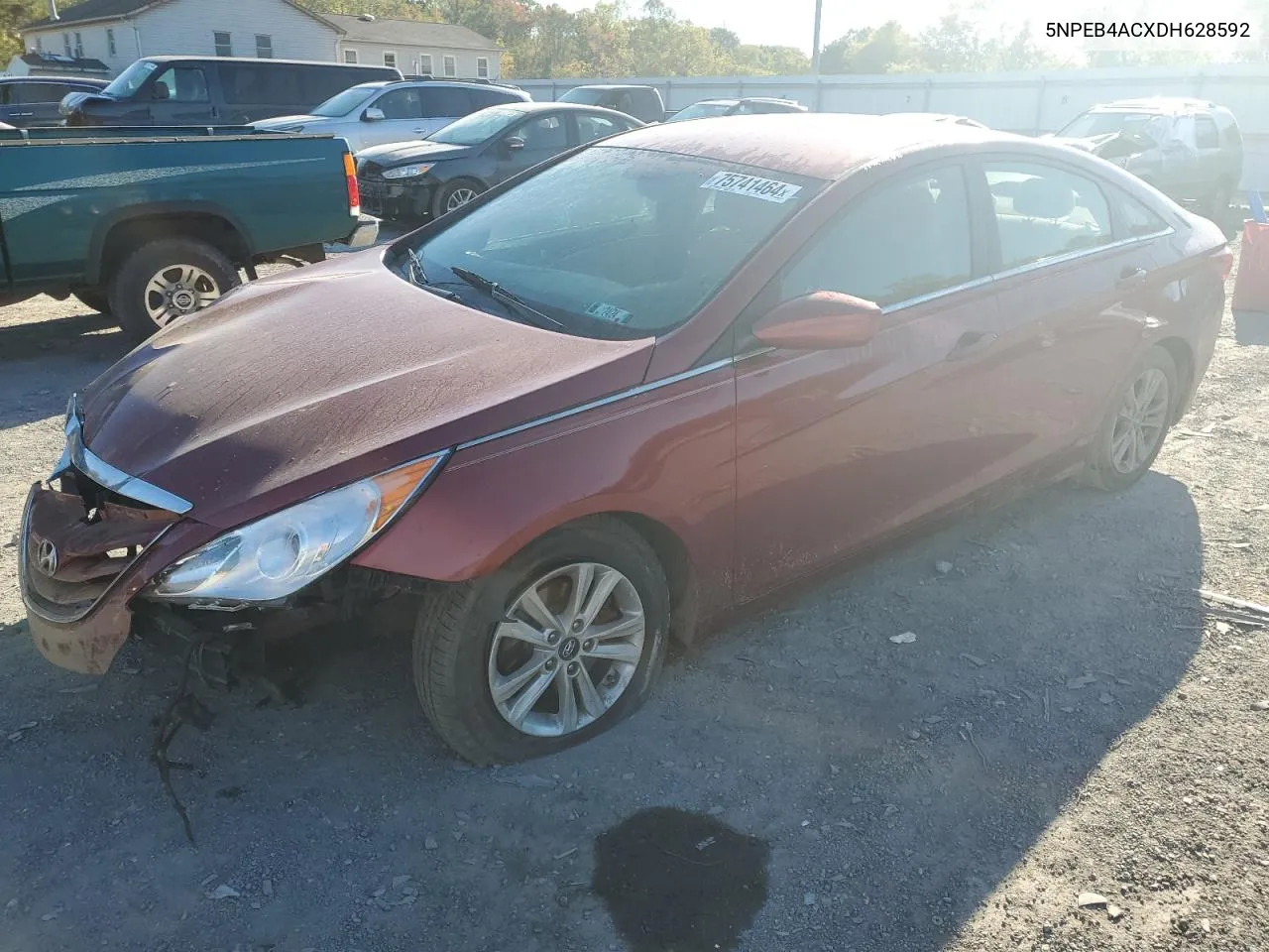 2013 Hyundai Sonata Gls VIN: 5NPEB4ACXDH628592 Lot: 75741464