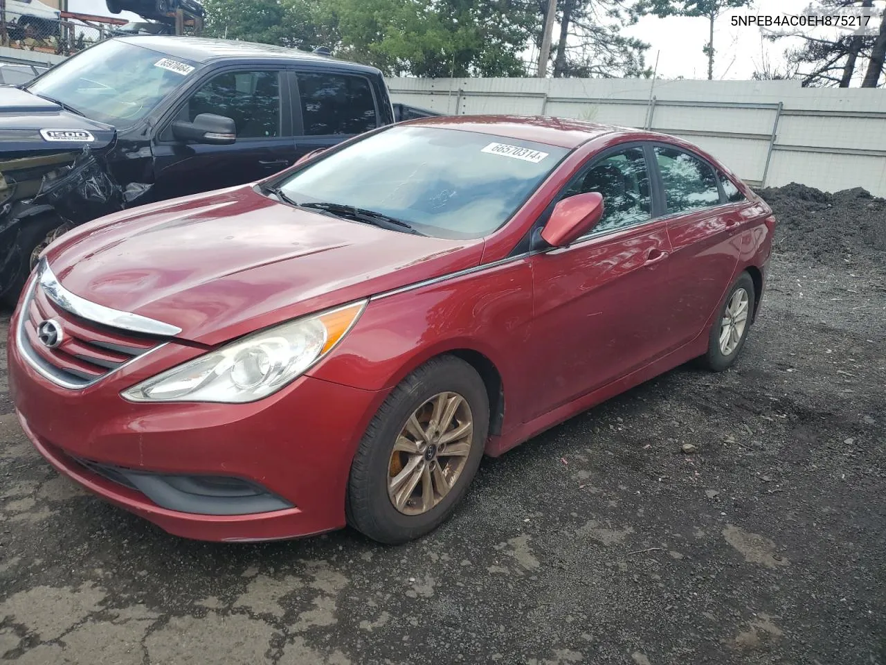 2014 Hyundai Sonata Gls VIN: 5NPEB4AC0EH875217 Lot: 66570314