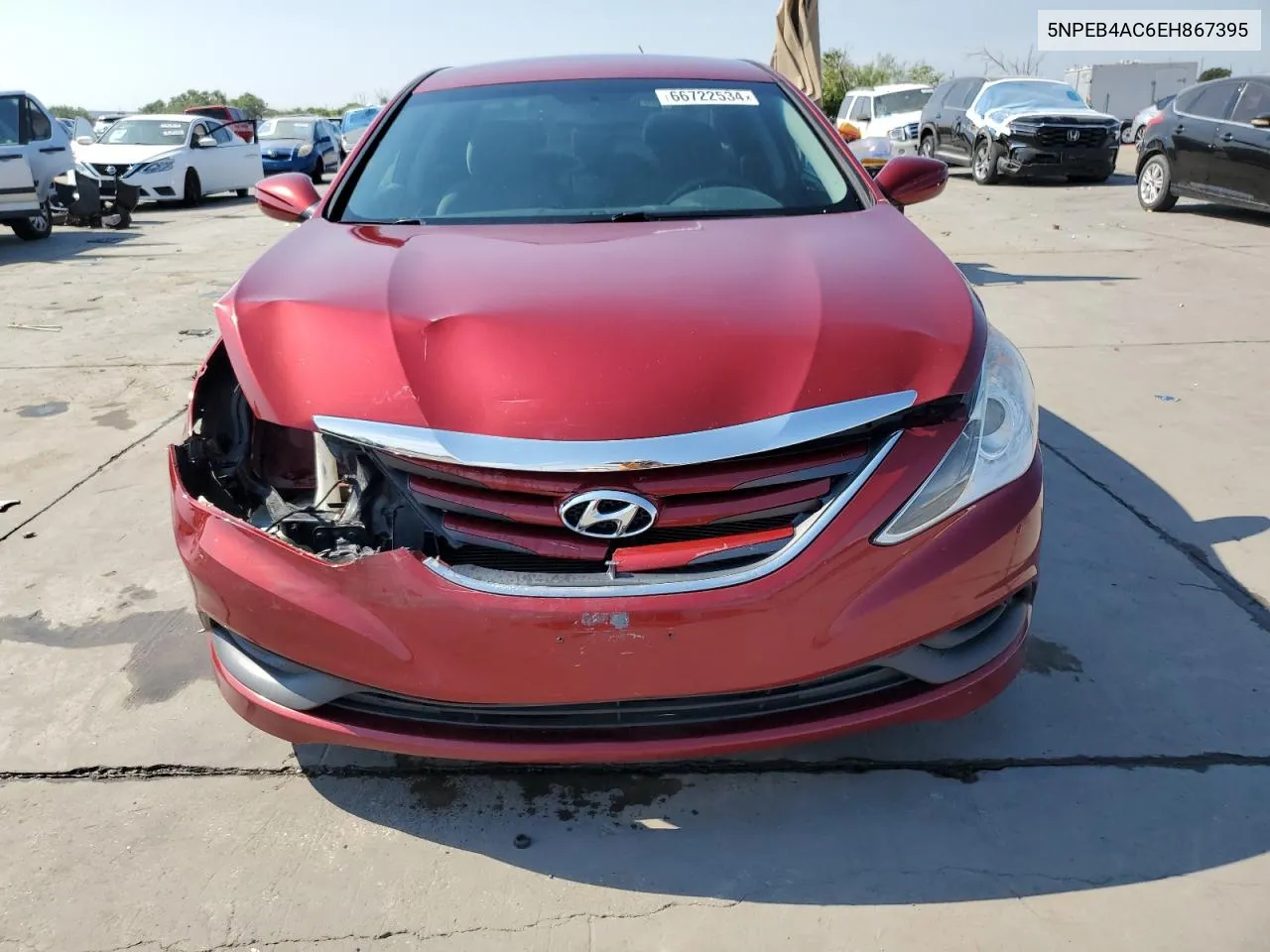 2014 Hyundai Sonata Gls VIN: 5NPEB4AC6EH867395 Lot: 66722534