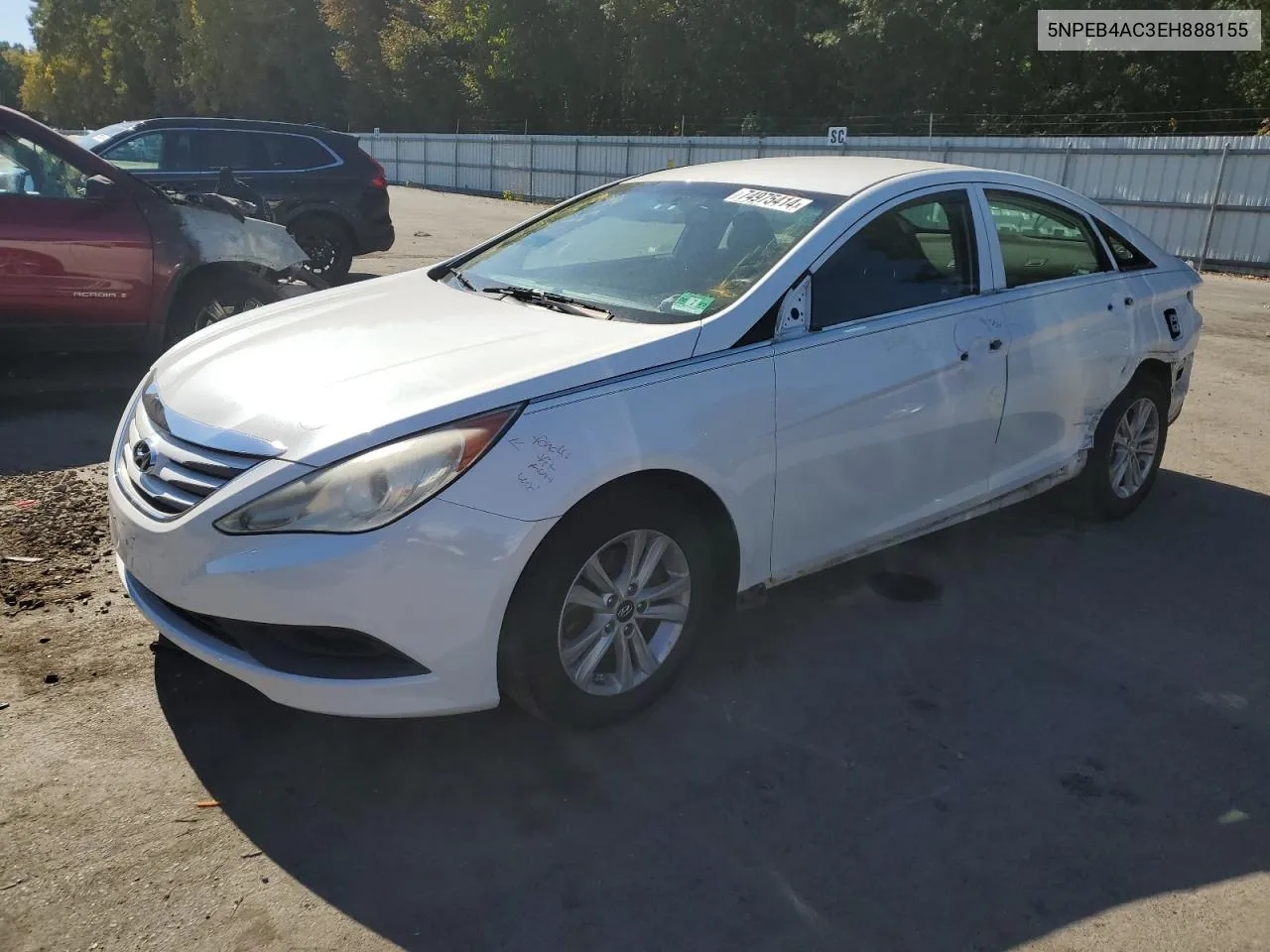 2014 Hyundai Sonata Gls VIN: 5NPEB4AC3EH888155 Lot: 74975414