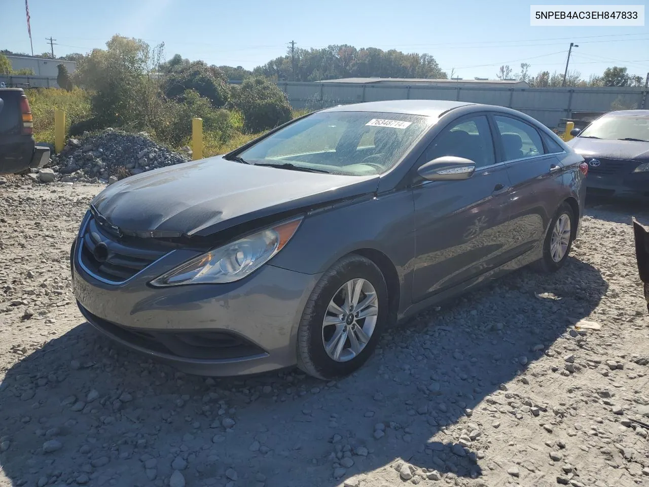 2014 Hyundai Sonata Gls VIN: 5NPEB4AC3EH847833 Lot: 76348714