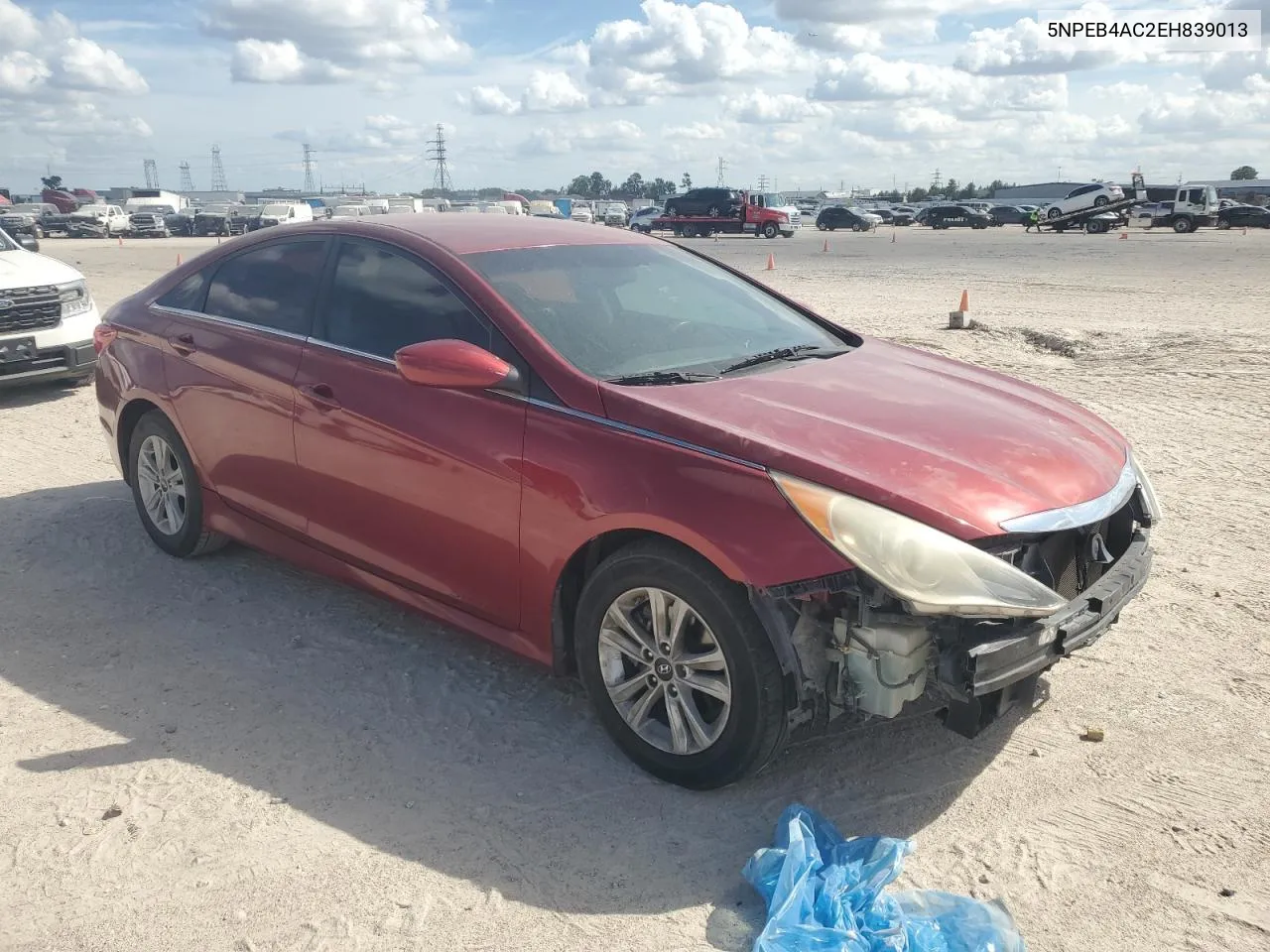 2014 Hyundai Sonata Gls VIN: 5NPEB4AC2EH839013 Lot: 77154254