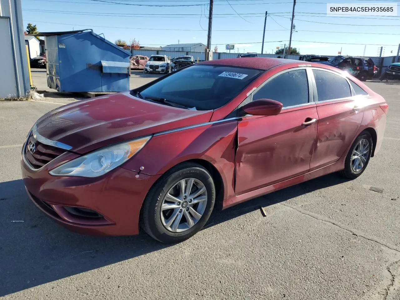 2014 Hyundai Sonata Gls VIN: 5NPEB4AC5EH935685 Lot: 77349674