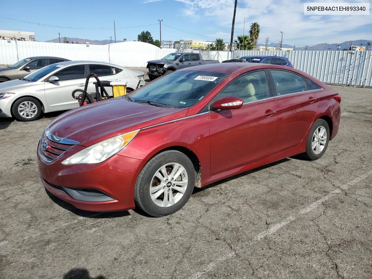 2014 Hyundai Sonata Gls VIN: 5NPEB4AC1EH893340 Lot: 77995934