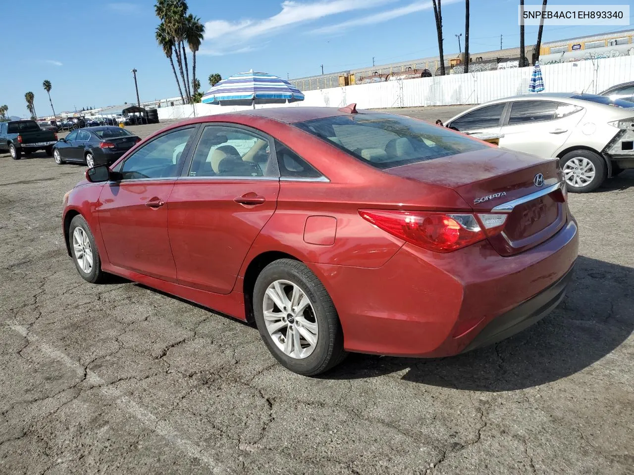 2014 Hyundai Sonata Gls VIN: 5NPEB4AC1EH893340 Lot: 77995934