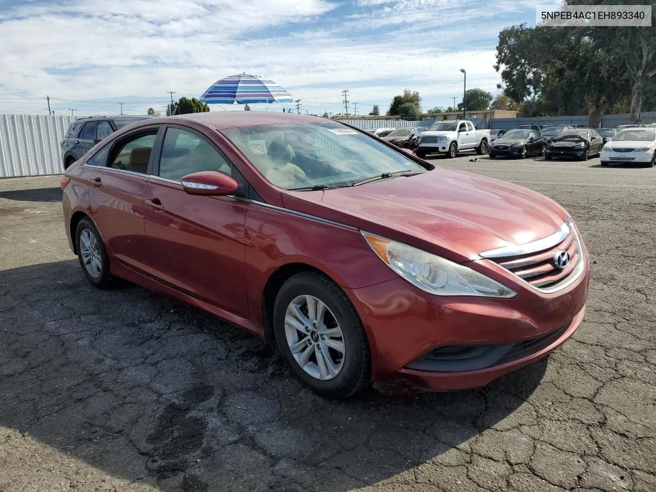 2014 Hyundai Sonata Gls VIN: 5NPEB4AC1EH893340 Lot: 77995934