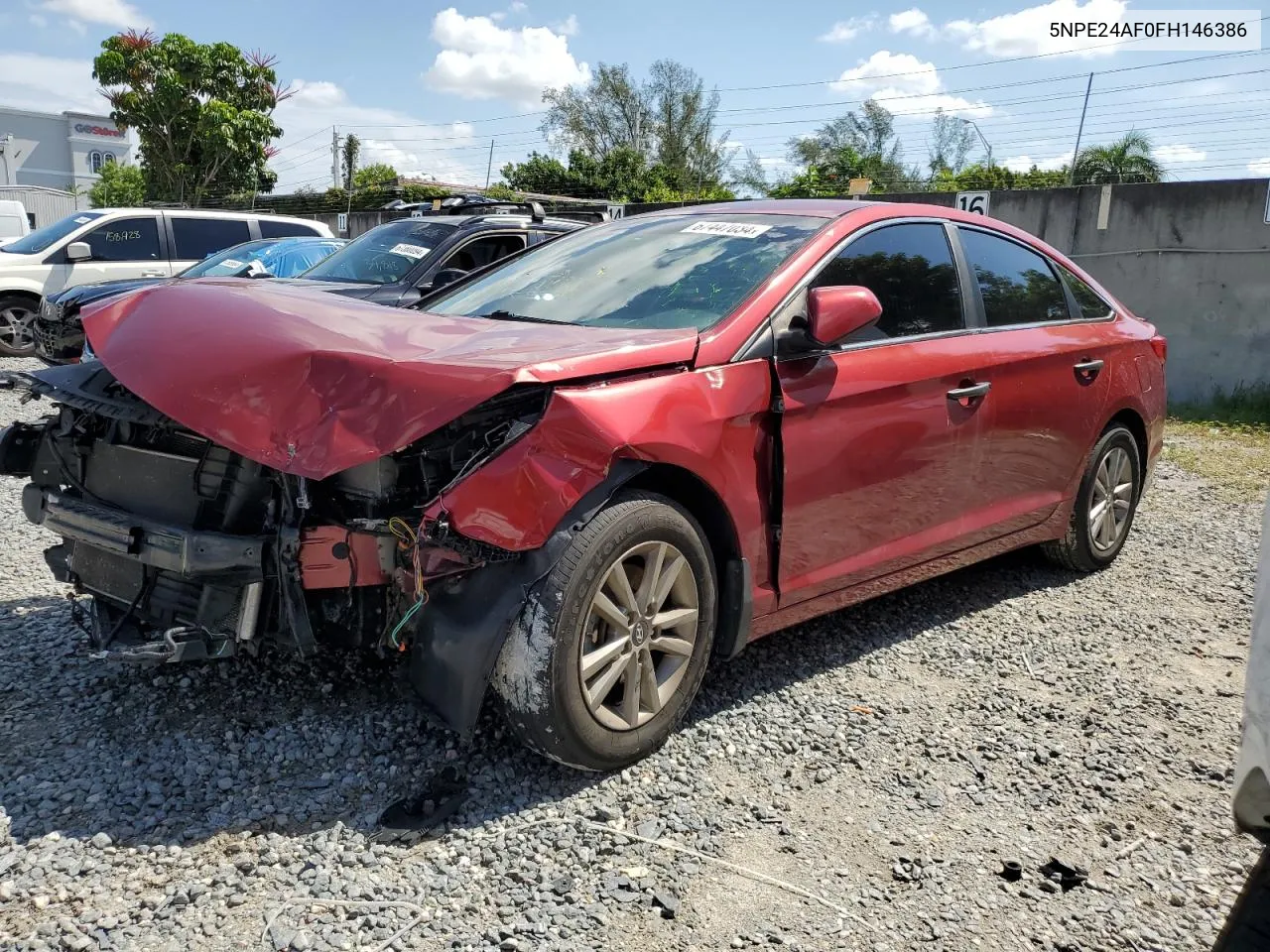 2015 Hyundai Sonata Se VIN: 5NPE24AF0FH146386 Lot: 67447034