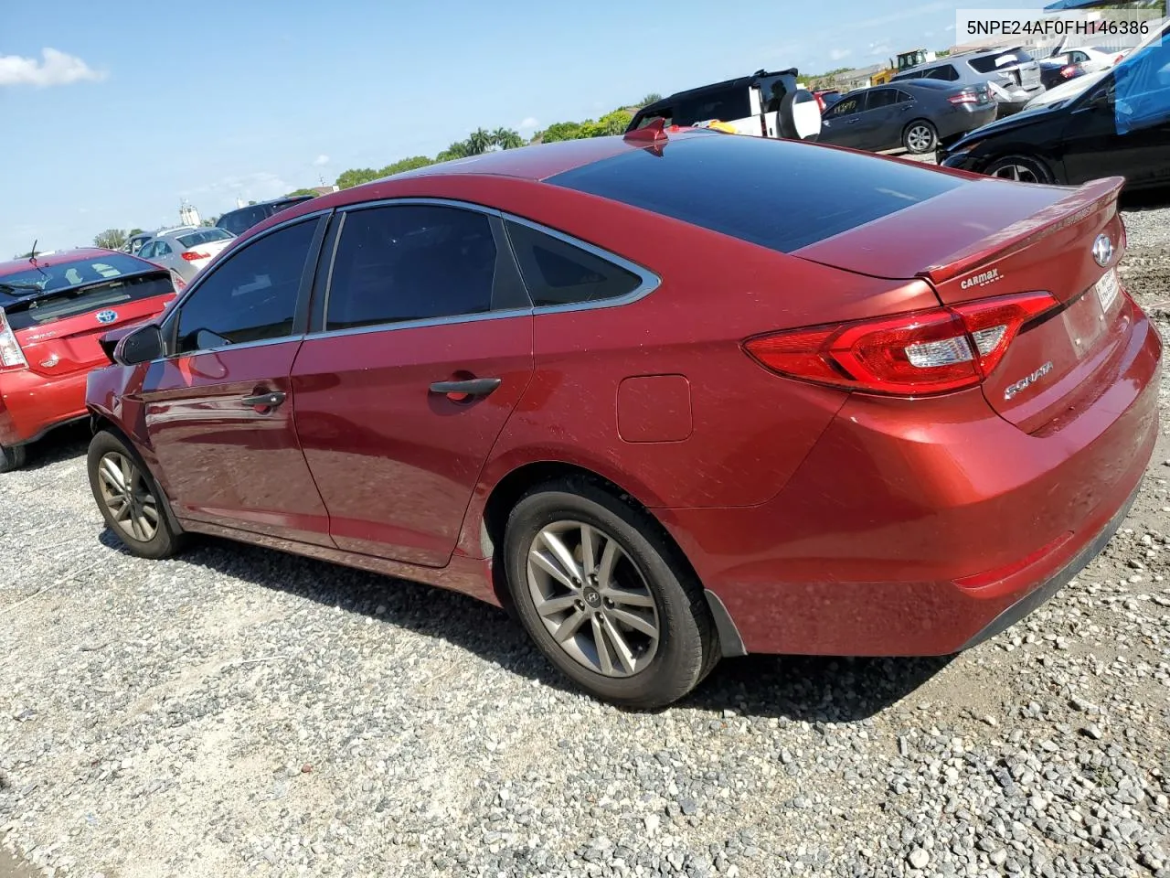 2015 Hyundai Sonata Se VIN: 5NPE24AF0FH146386 Lot: 67447034