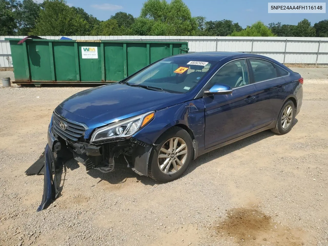 5NPE24AA4FH116148 2015 Hyundai Sonata Eco