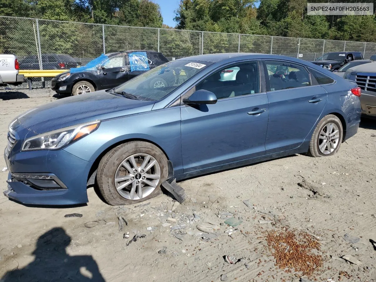 2015 Hyundai Sonata Se VIN: 5NPE24AF0FH205663 Lot: 75181604