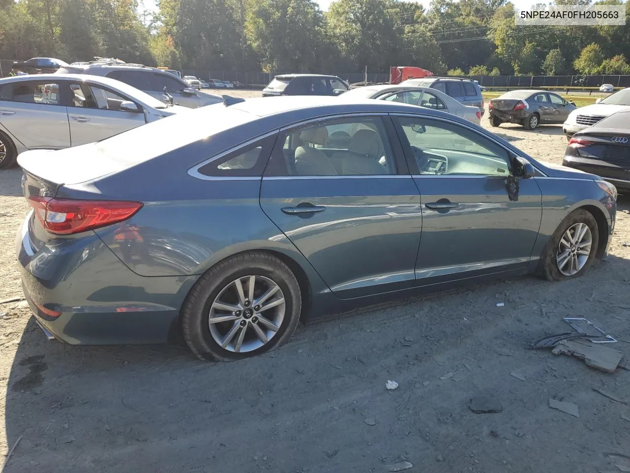 2015 Hyundai Sonata Se VIN: 5NPE24AF0FH205663 Lot: 75181604