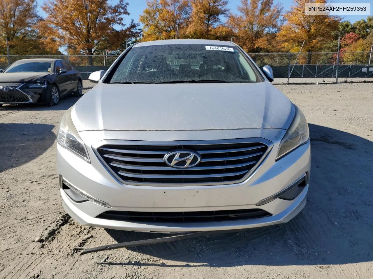 2015 Hyundai Sonata Se VIN: 5NPE24AF2FH259353 Lot: 76481624