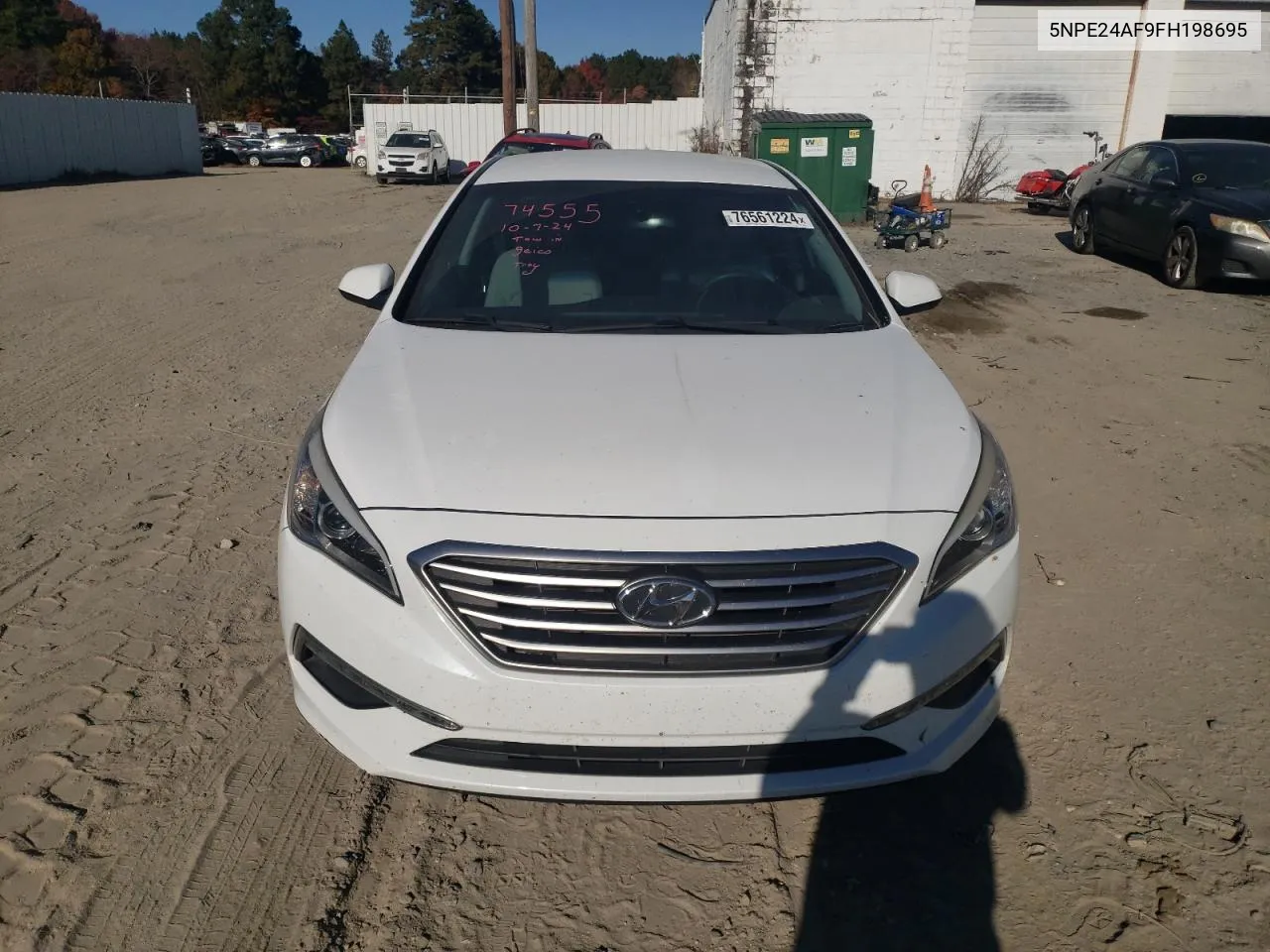 2015 Hyundai Sonata Se VIN: 5NPE24AF9FH198695 Lot: 76561224