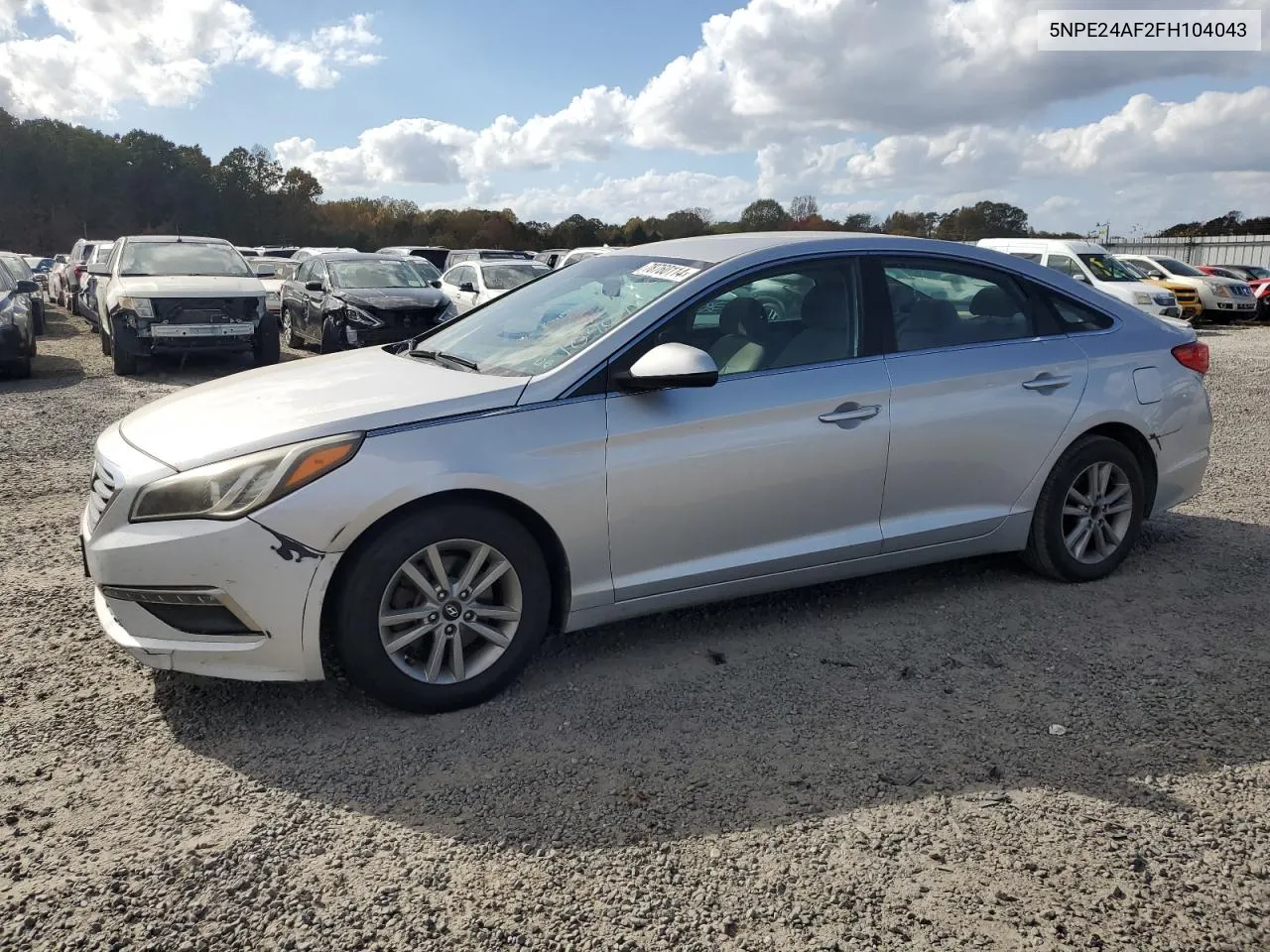 2015 Hyundai Sonata Se VIN: 5NPE24AF2FH104043 Lot: 78760114