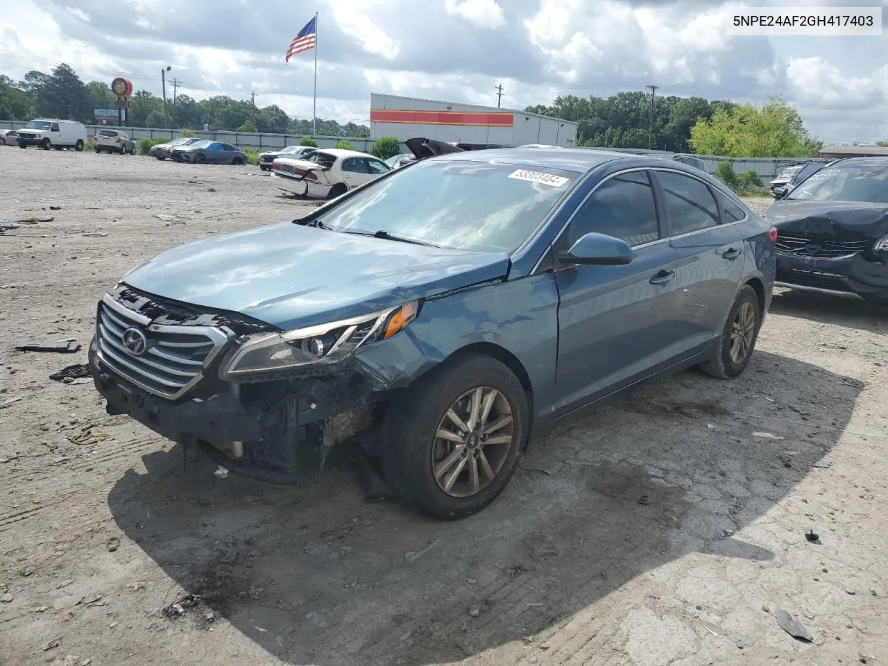 2016 Hyundai Sonata Se VIN: 5NPE24AF2GH417403 Lot: 53303464