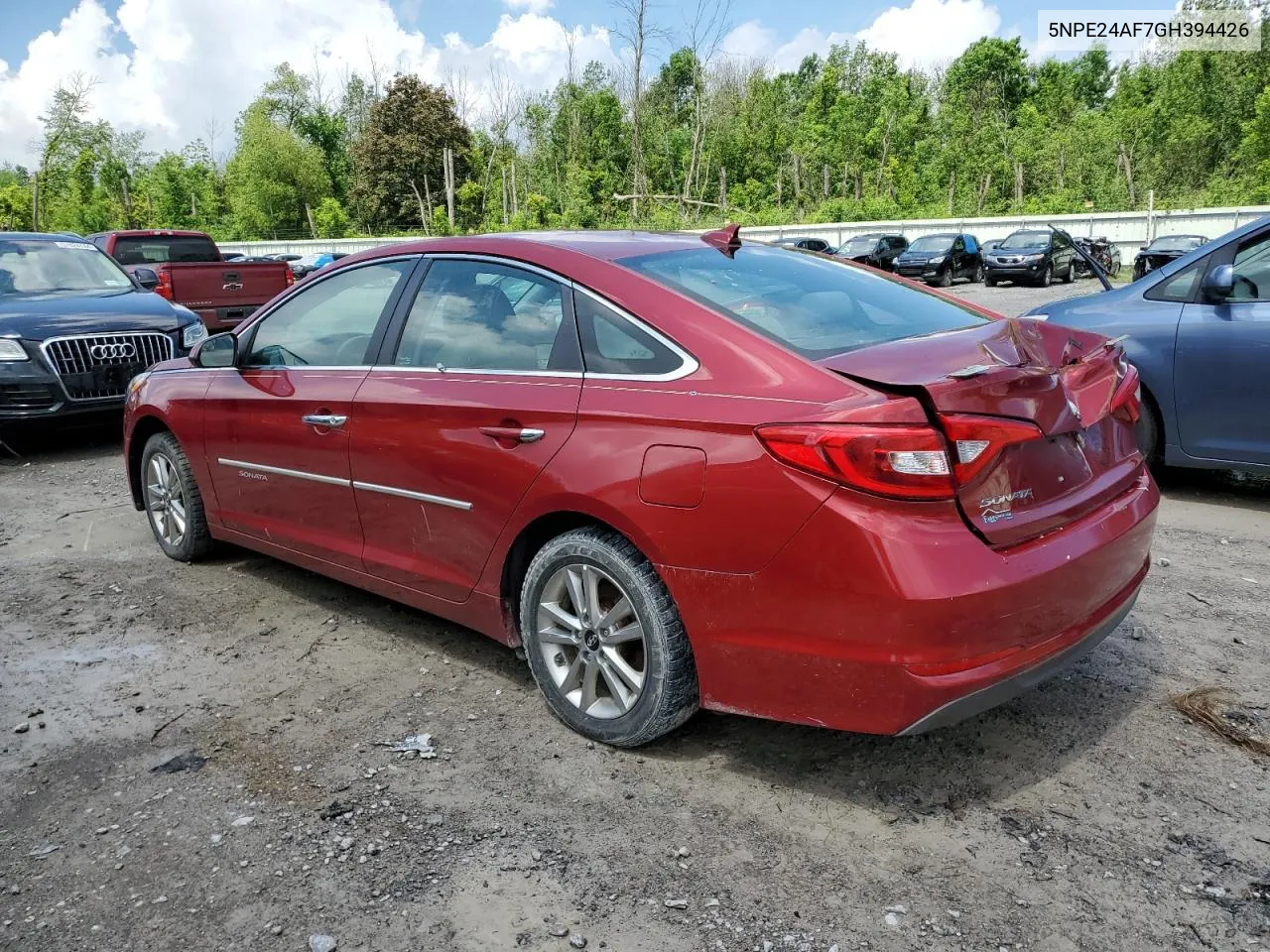 2016 Hyundai Sonata Se VIN: 5NPE24AF7GH394426 Lot: 57999414