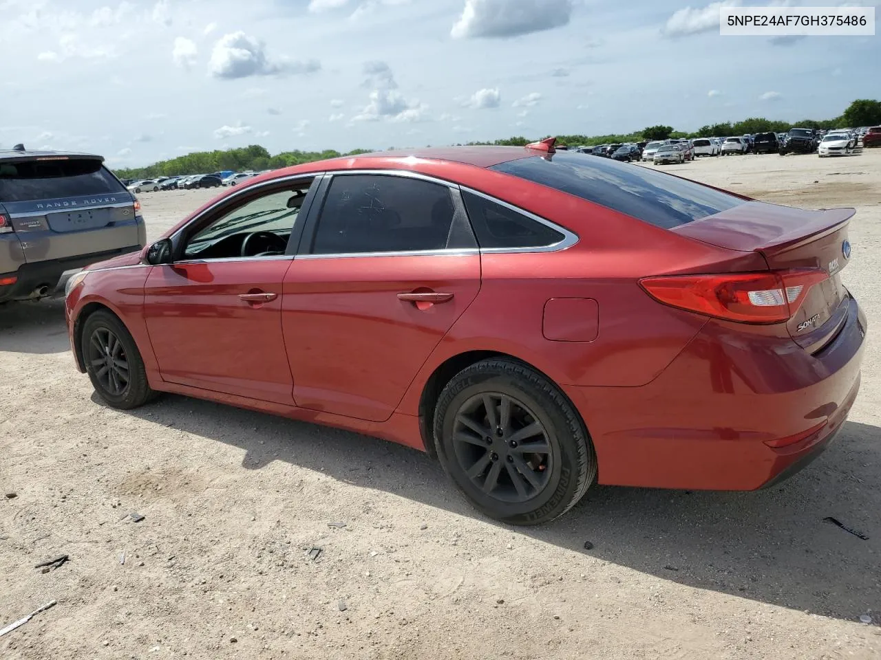 2016 Hyundai Sonata Se VIN: 5NPE24AF7GH375486 Lot: 62280254