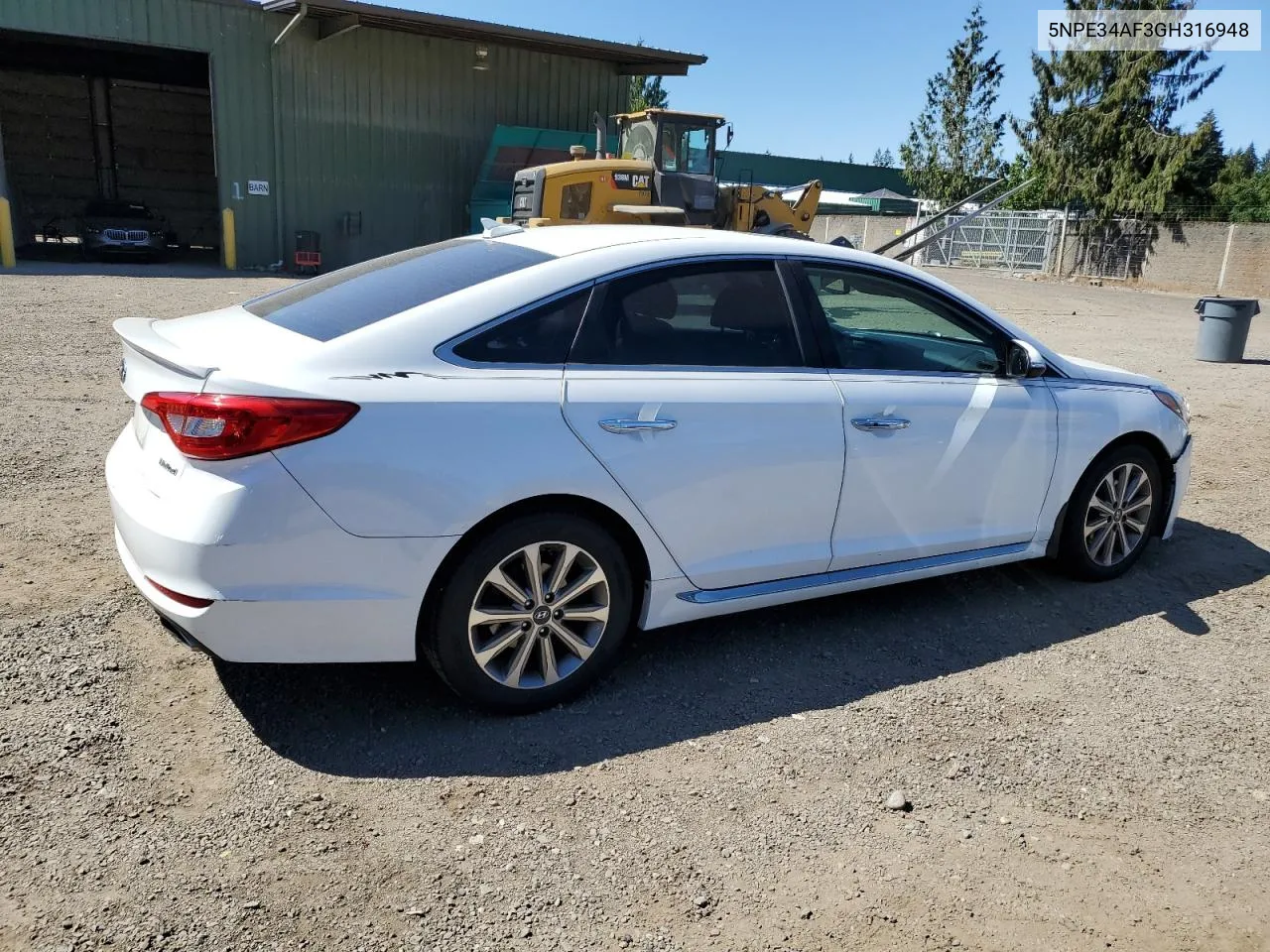 2016 Hyundai Sonata Sport VIN: 5NPE34AF3GH316948 Lot: 63824044