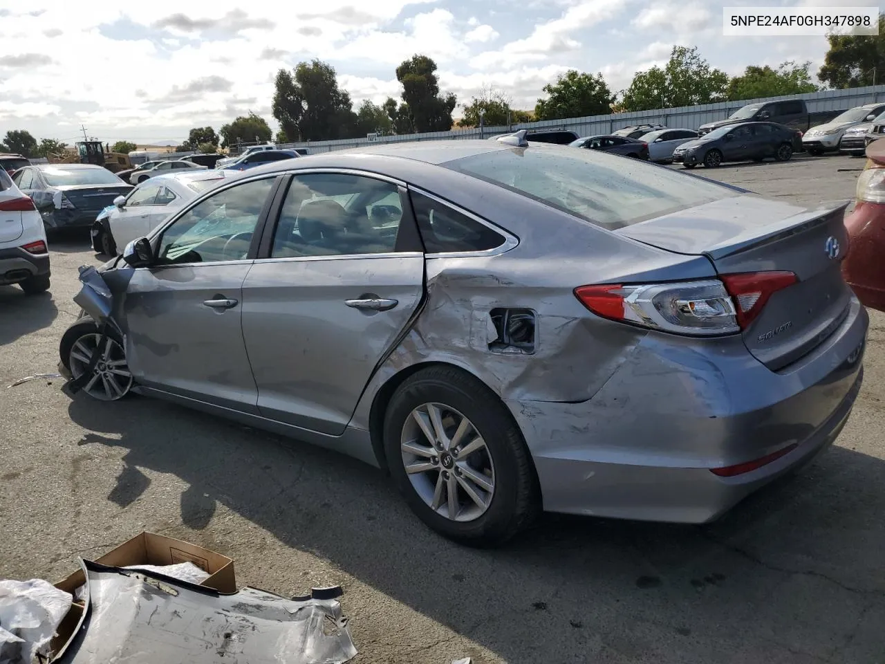 2016 Hyundai Sonata Se VIN: 5NPE24AF0GH347898 Lot: 68528304