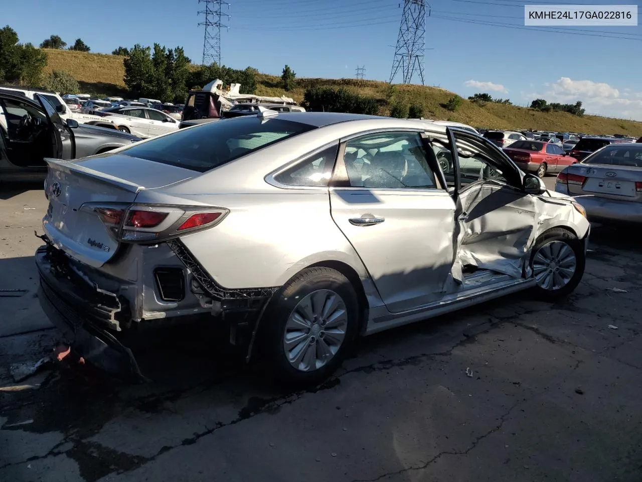 2016 Hyundai Sonata Hybrid VIN: KMHE24L17GA022816 Lot: 69021754