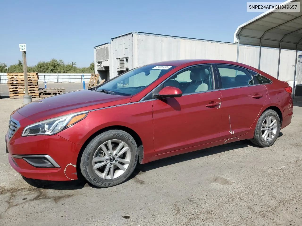 2016 Hyundai Sonata Se VIN: 5NPE24AFXGH349657 Lot: 69505434