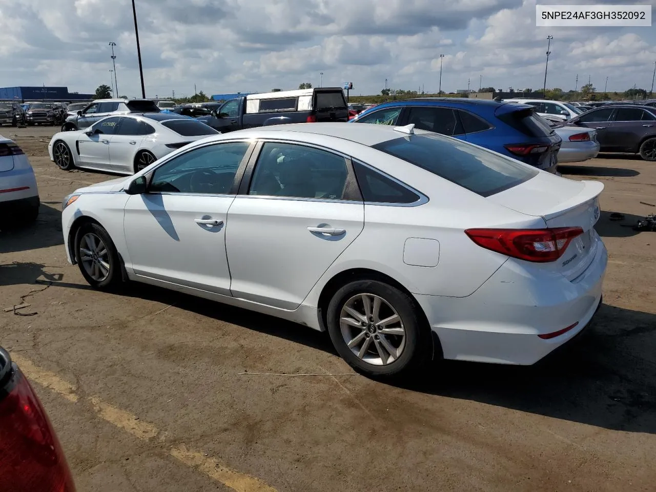 2016 Hyundai Sonata Se VIN: 5NPE24AF3GH352092 Lot: 69821944