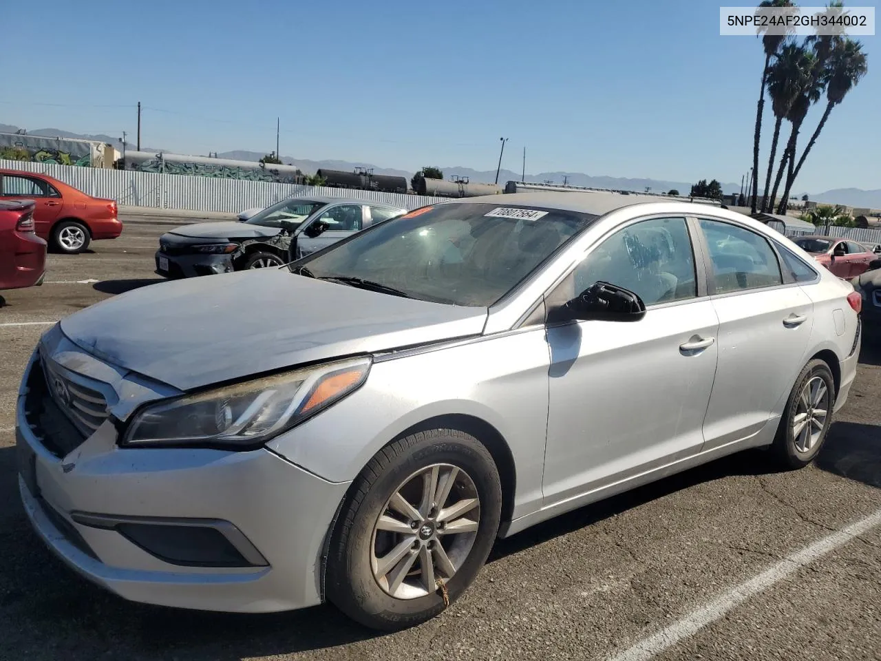 2016 Hyundai Sonata Se VIN: 5NPE24AF2GH344002 Lot: 70807564