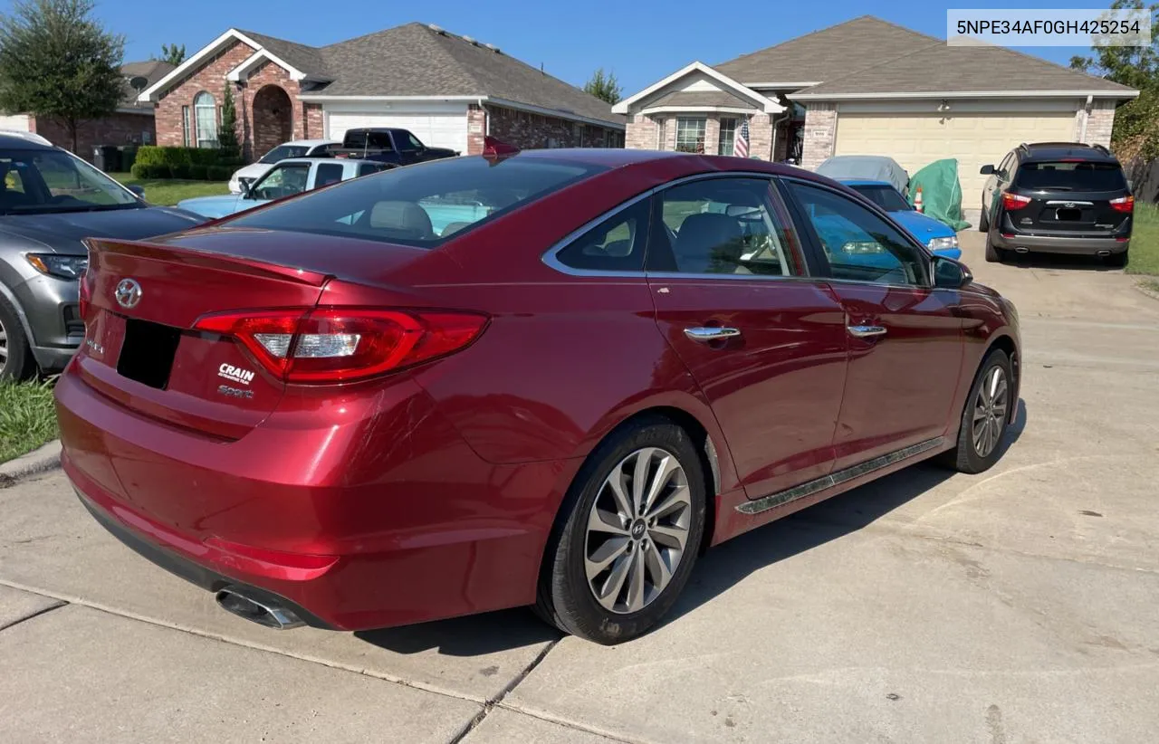 2016 Hyundai Sonata Sport VIN: 5NPE34AF0GH425254 Lot: 70903354