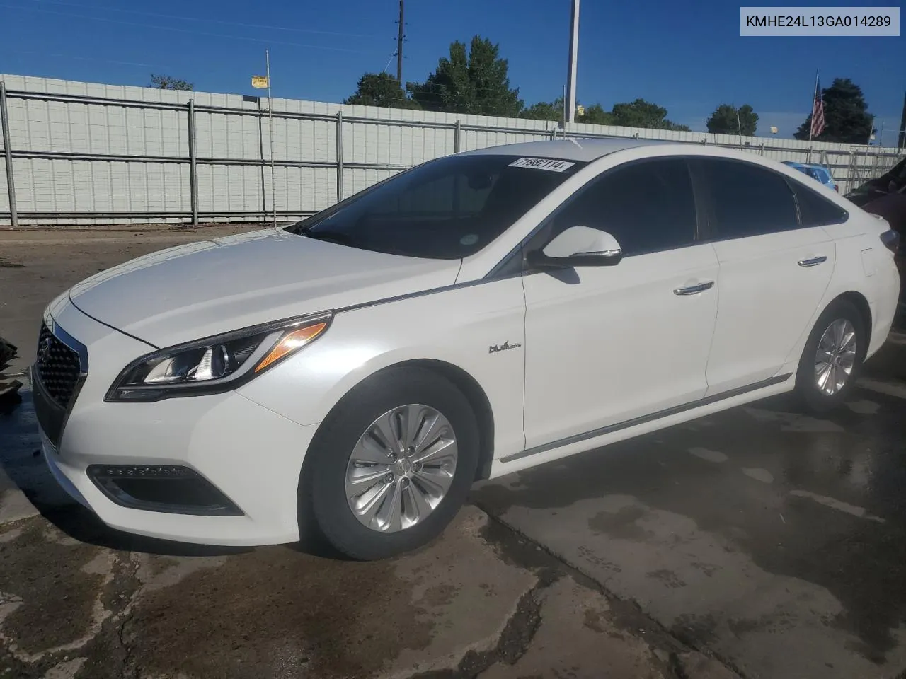 2016 Hyundai Sonata Hybrid VIN: KMHE24L13GA014289 Lot: 71982114