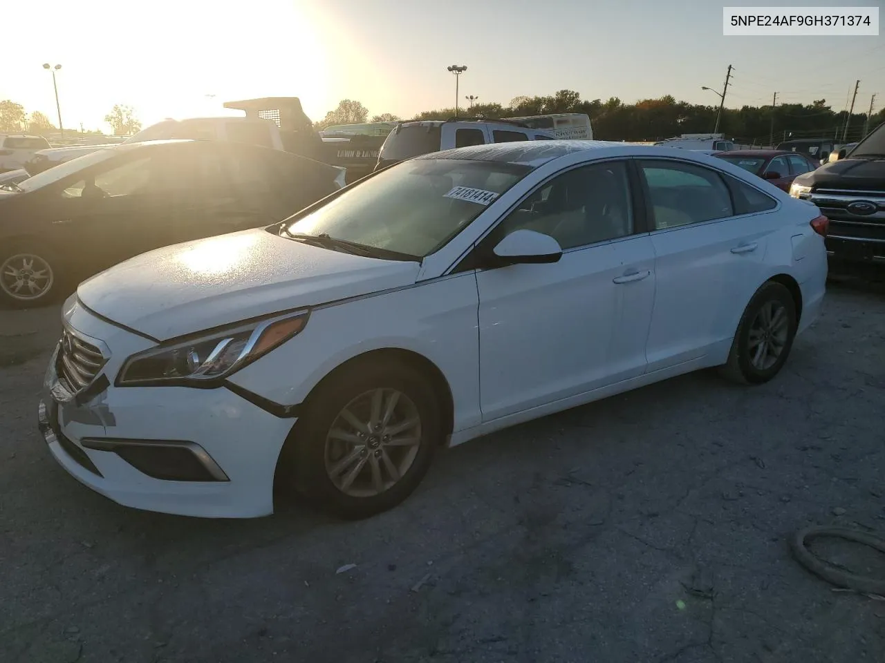 2016 Hyundai Sonata Se VIN: 5NPE24AF9GH371374 Lot: 74181414