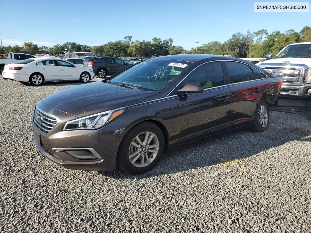 2016 Hyundai Sonata Se VIN: 5NPE24AF5GH385000 Lot: 74731724