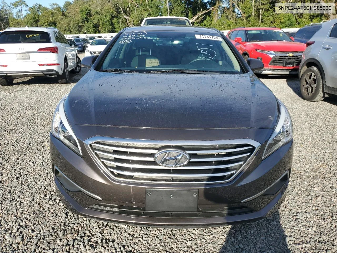 2016 Hyundai Sonata Se VIN: 5NPE24AF5GH385000 Lot: 74731724