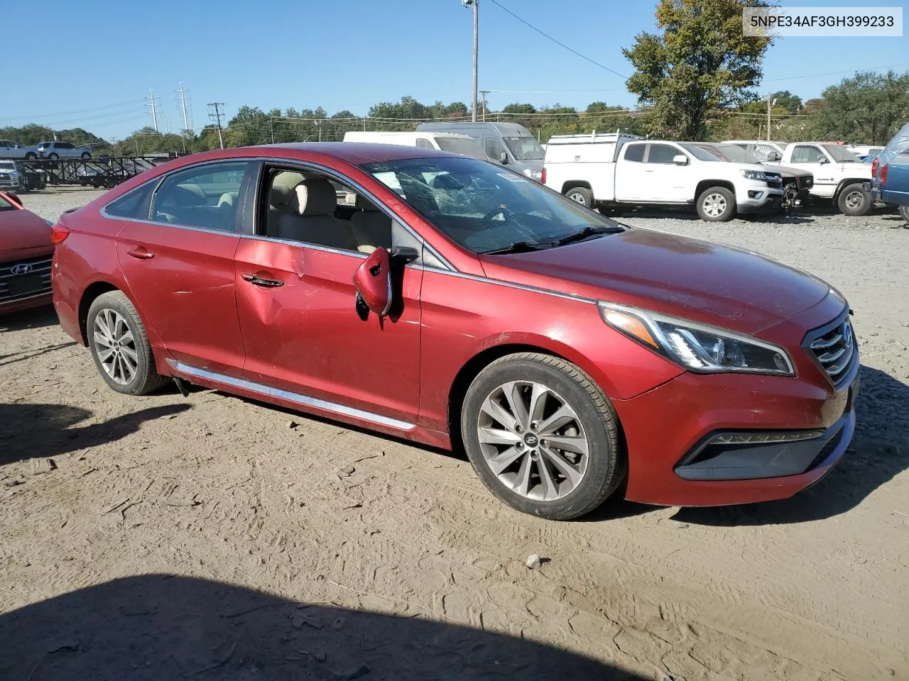 2016 Hyundai Sonata Sport VIN: 5NPE34AF3GH399233 Lot: 76355534