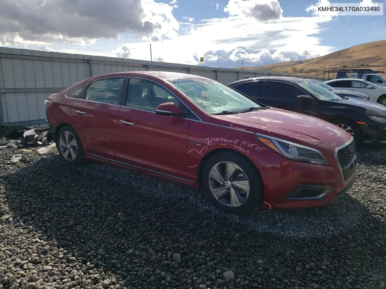 KMHE34L17GA033490 2016 Hyundai Sonata Hybrid