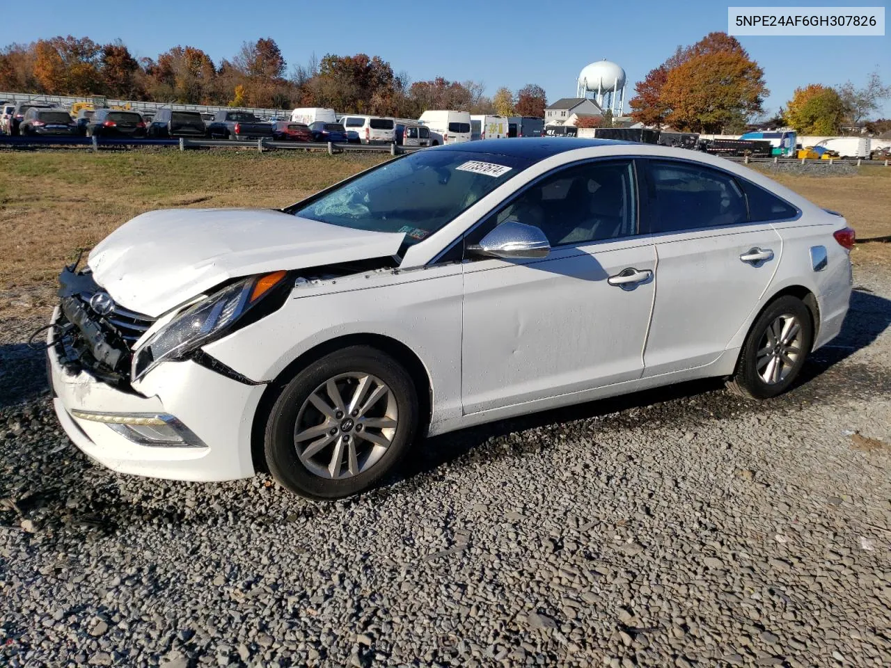 2016 Hyundai Sonata Se VIN: 5NPE24AF6GH307826 Lot: 77357674