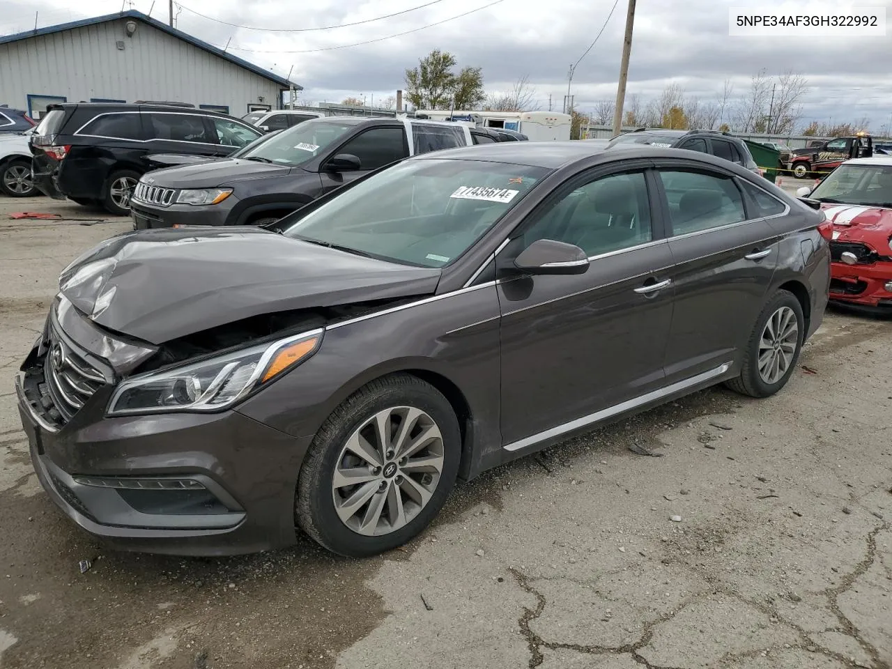 2016 Hyundai Sonata Sport VIN: 5NPE34AF3GH322992 Lot: 77435674