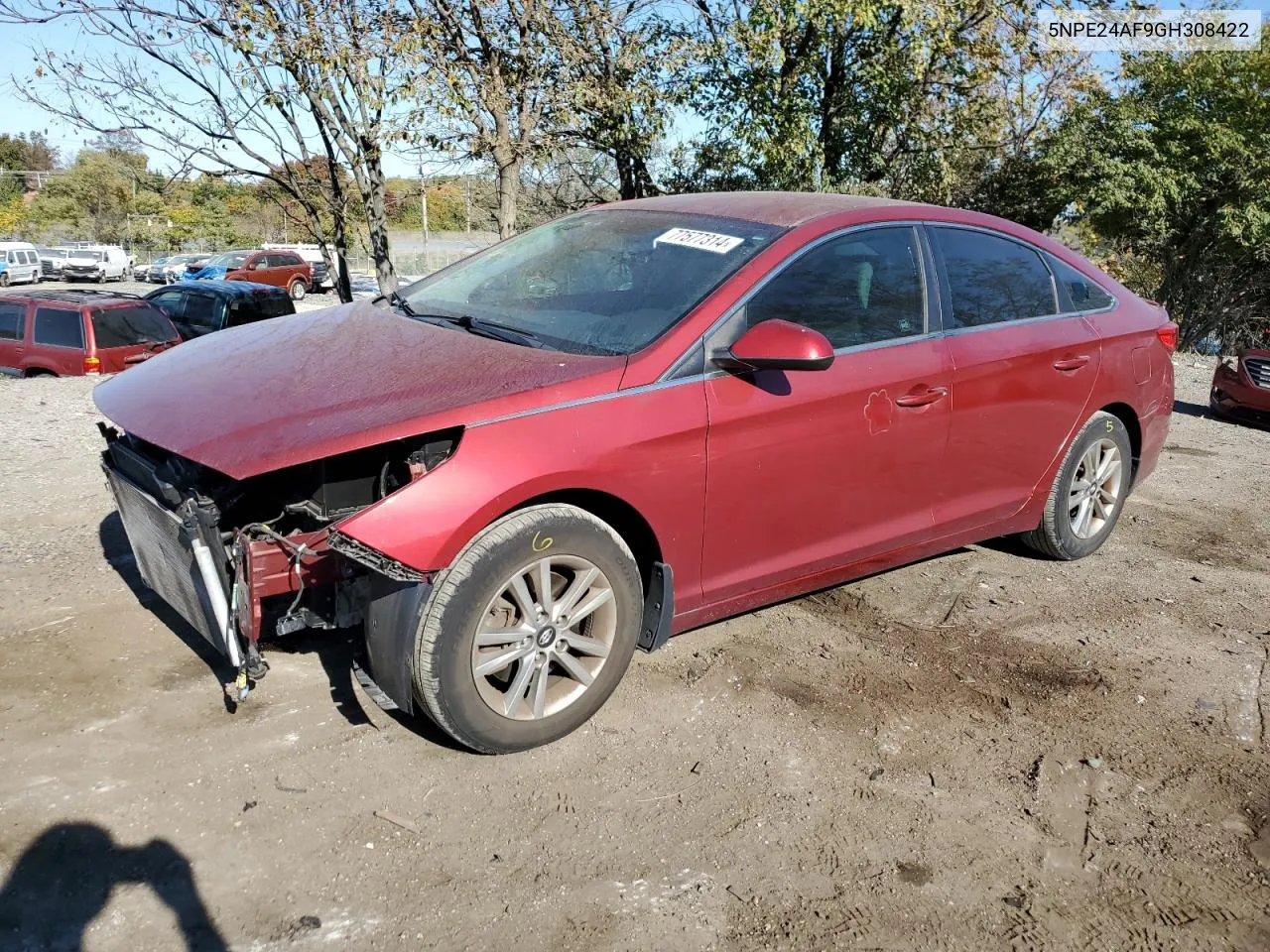 2016 Hyundai Sonata Se VIN: 5NPE24AF9GH308422 Lot: 77577314