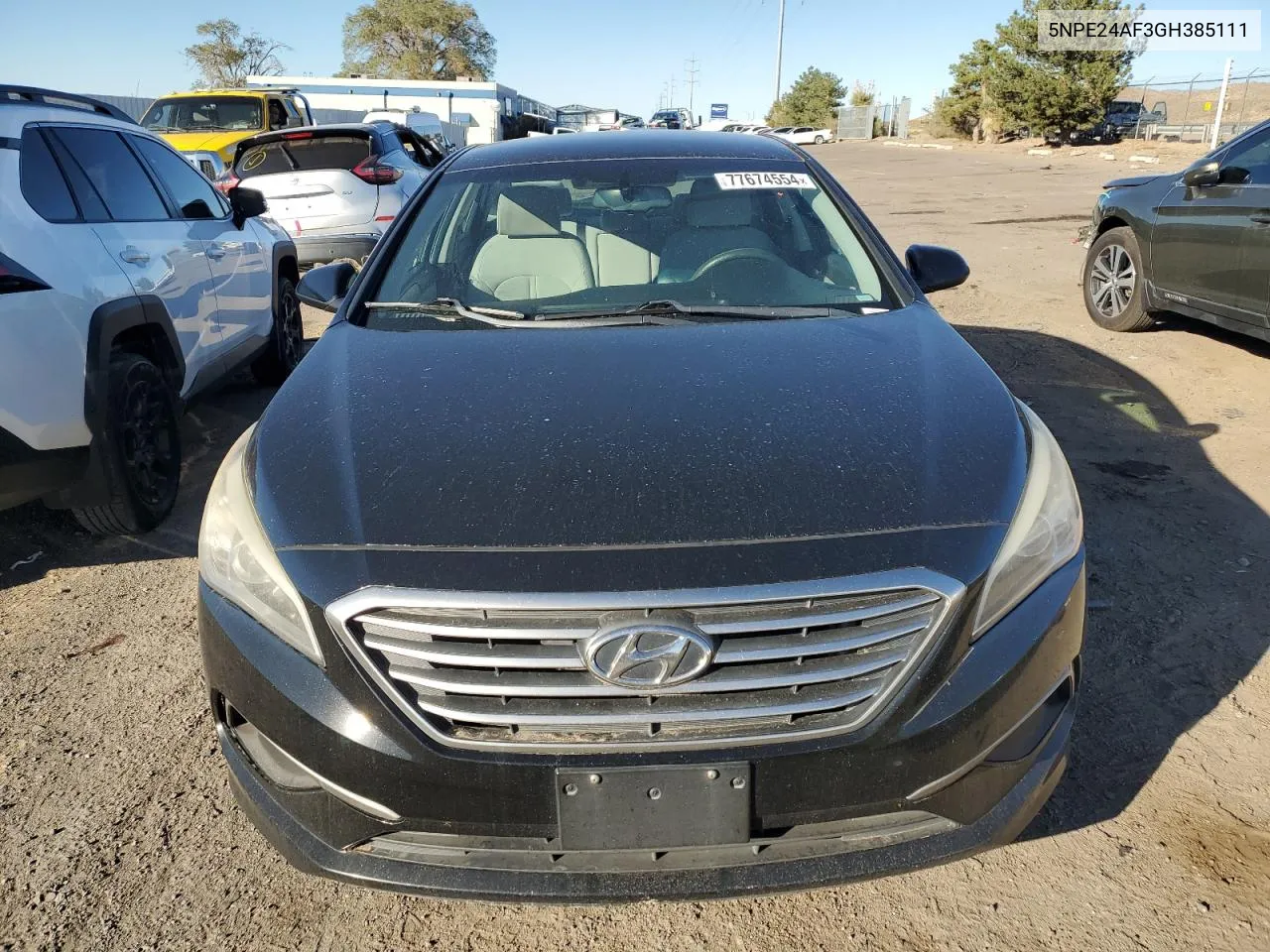 2016 Hyundai Sonata Se VIN: 5NPE24AF3GH385111 Lot: 77674554