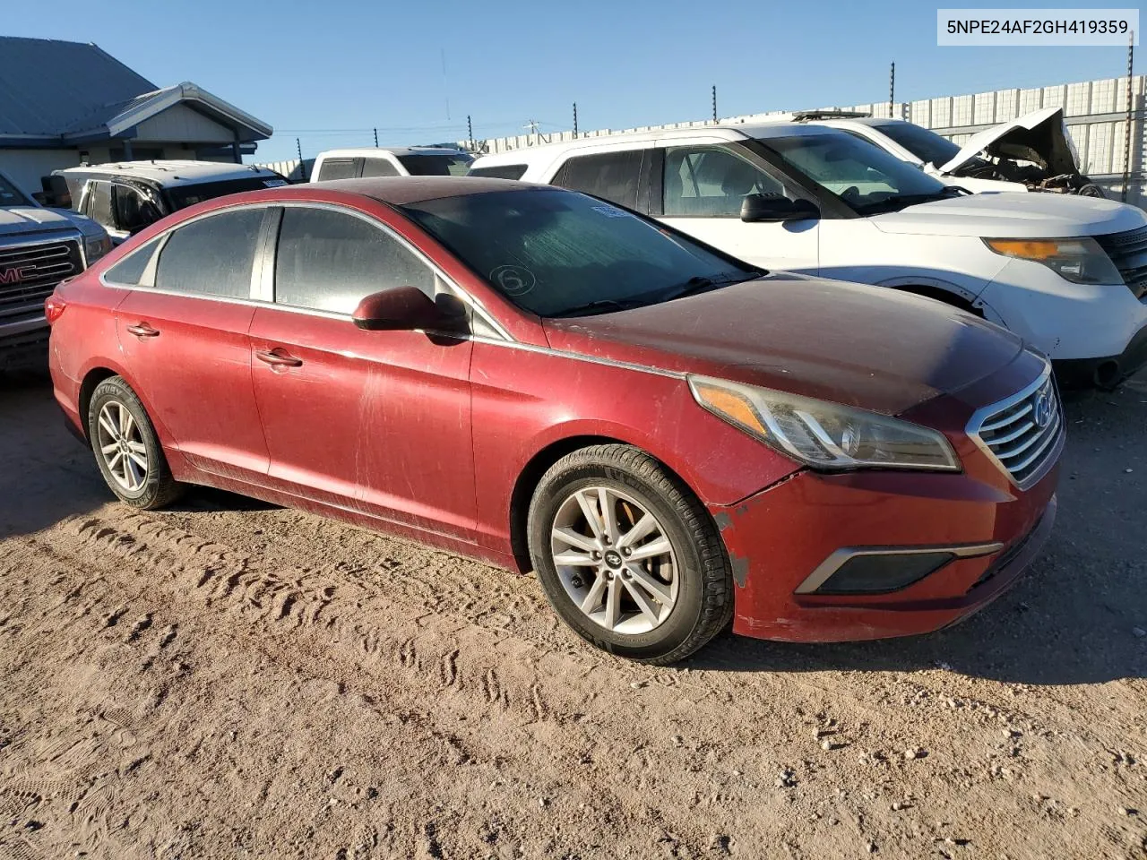 2016 Hyundai Sonata Se VIN: 5NPE24AF2GH419359 Lot: 78647844