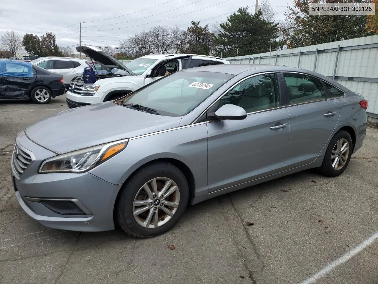 2016 Hyundai Sonata Se VIN: 5NPE24AF8GH302126 Lot: 80159194