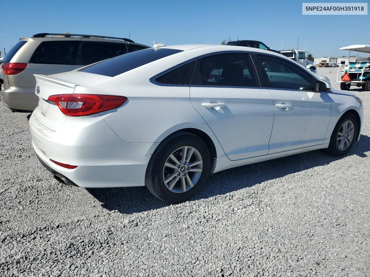 2016 Hyundai Sonata Se VIN: 5NPE24AF0GH351918 Lot: 80770494