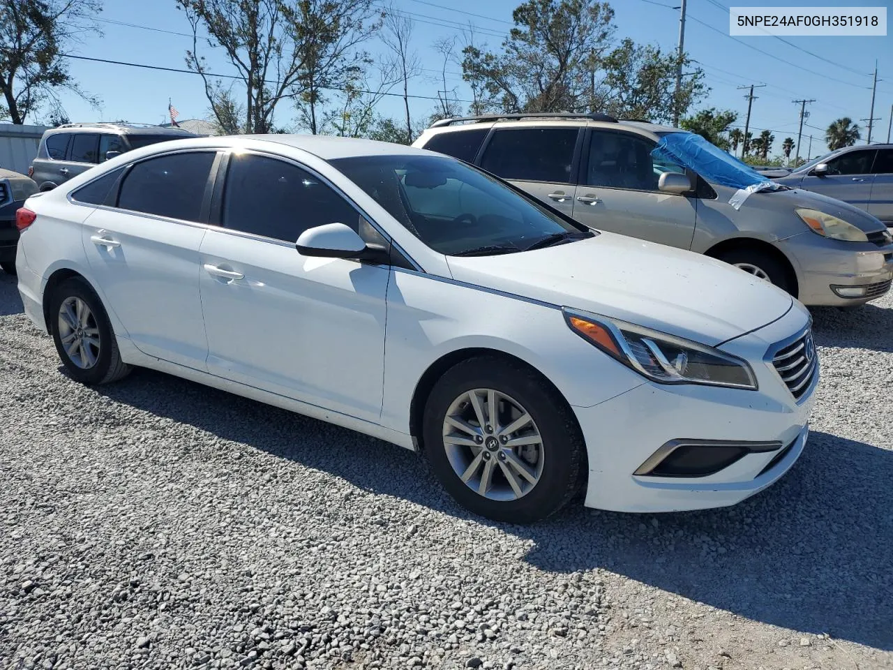 2016 Hyundai Sonata Se VIN: 5NPE24AF0GH351918 Lot: 80770494