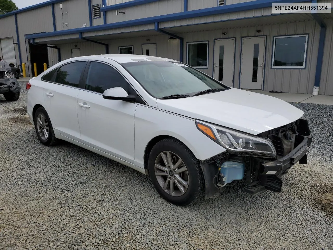 2017 Hyundai Sonata Se VIN: 5NPE24AF4HH551394 Lot: 52461204