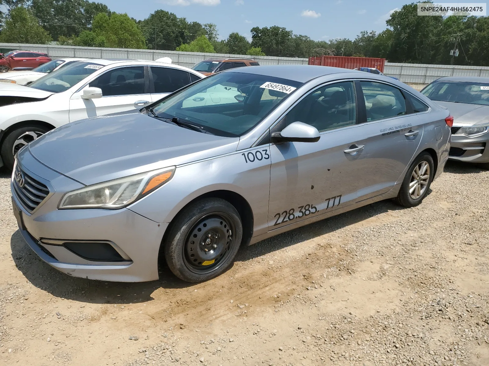 2017 Hyundai Sonata Se VIN: 5NPE24AF4HH562475 Lot: 65497864